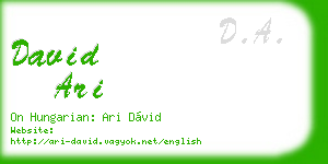 david ari business card